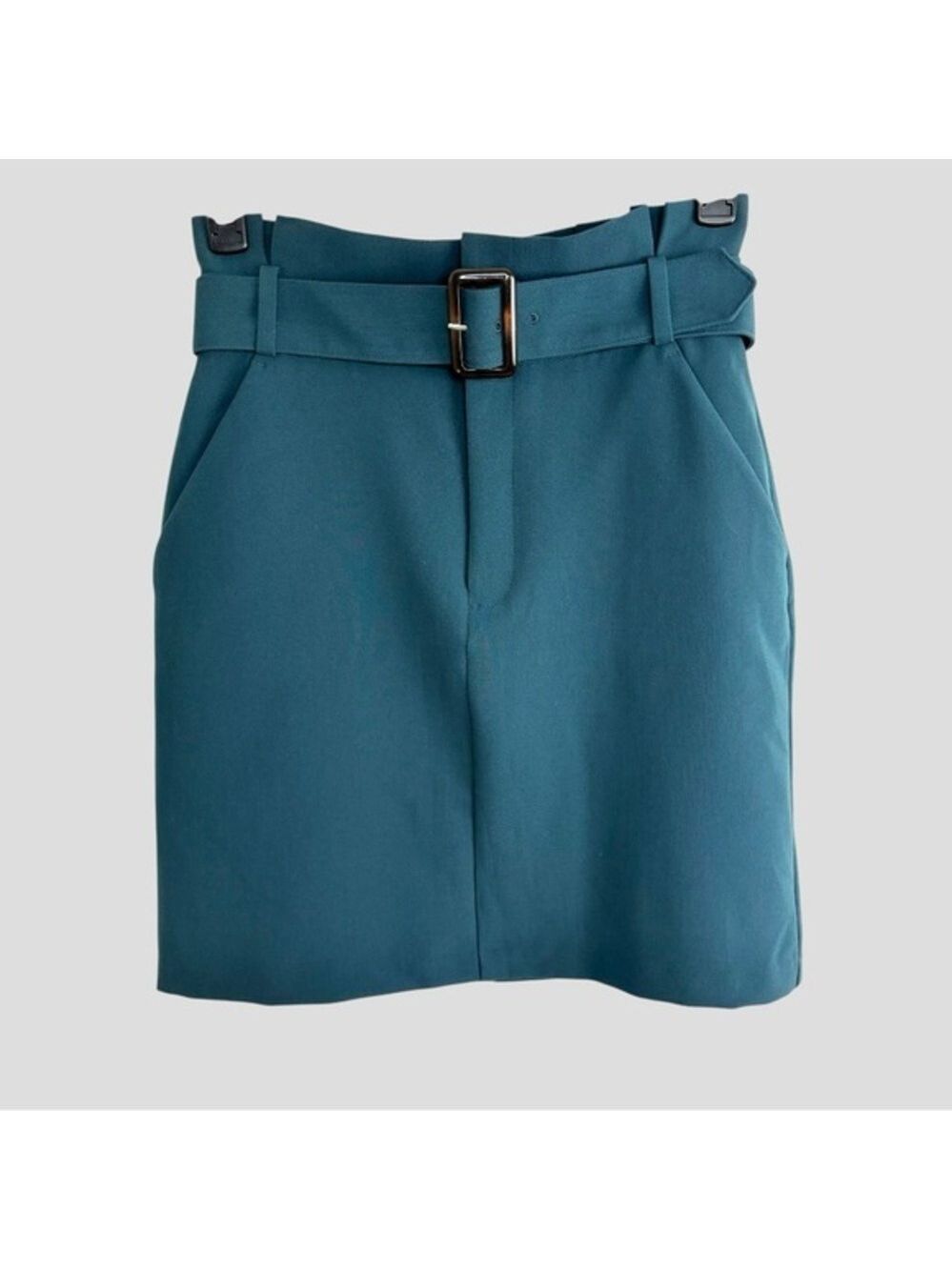 Banana Republic Teal Belted Mini Skirt Sz 4 | Structured‎ Workwear Office